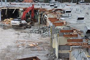 Old Shop Wing Building E is being demolished